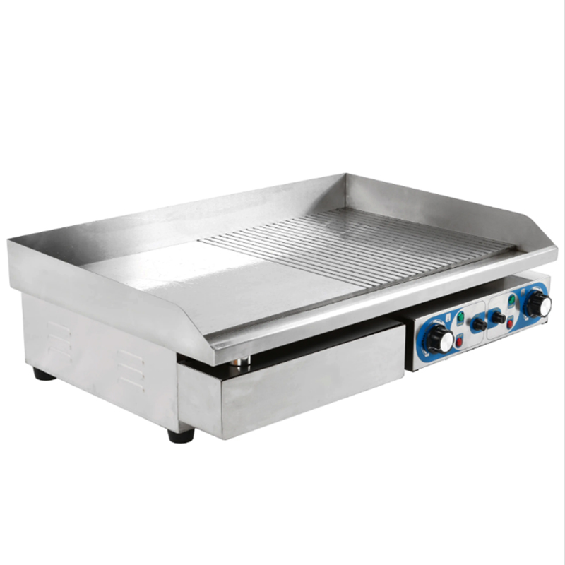 Electric Half Flat Half Grooved Griddle