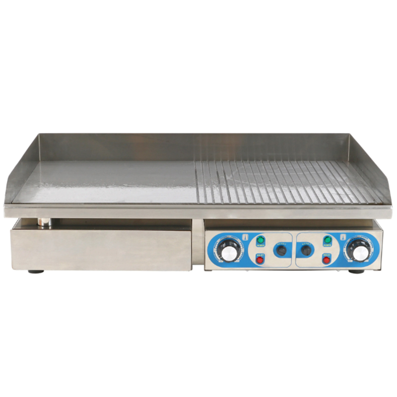 Electric Half Flat Half Grooved Griddle