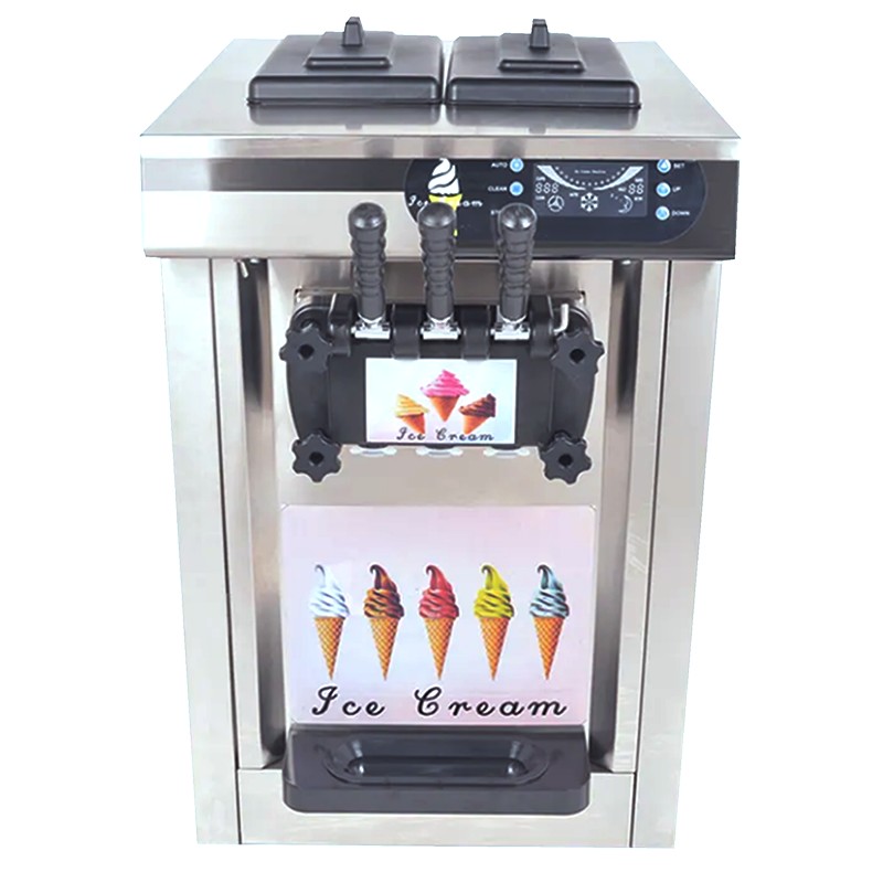 Large Table Top Stainless Steel Three-Head Ice Cream Maker