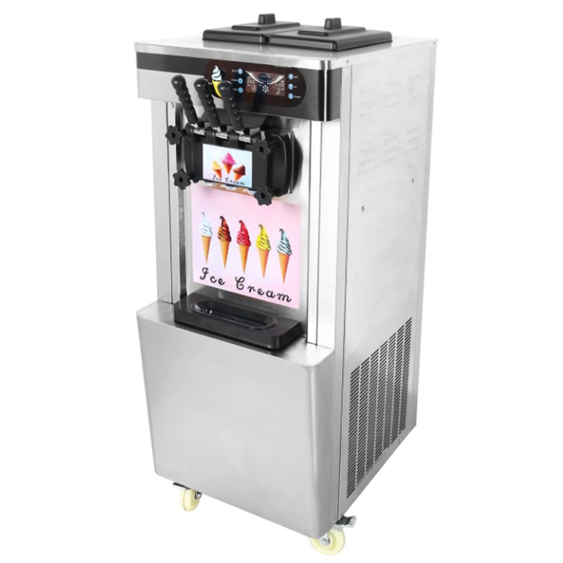 Large Vertical Stainless Steel Three-Head Ice Cream Maker