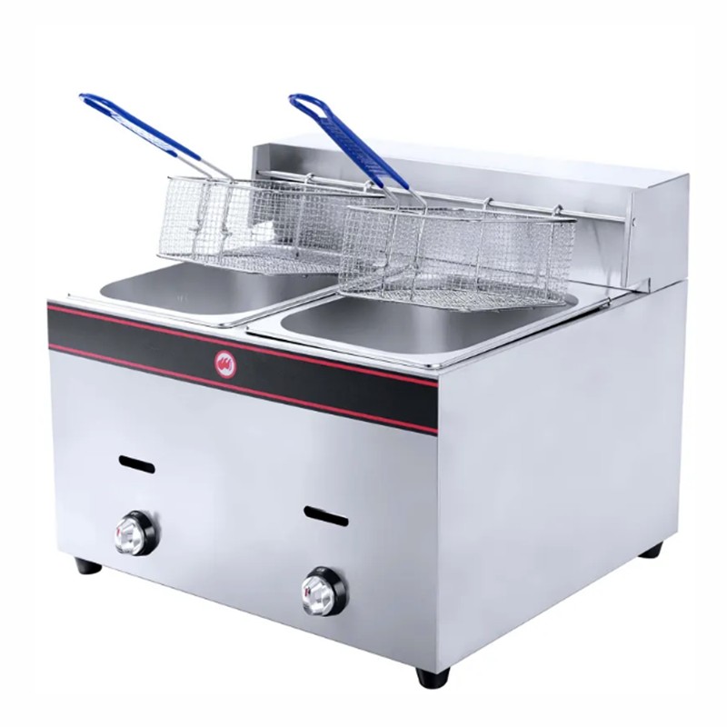 Counter Top 2-Tank 2-Basket Gas Fryer