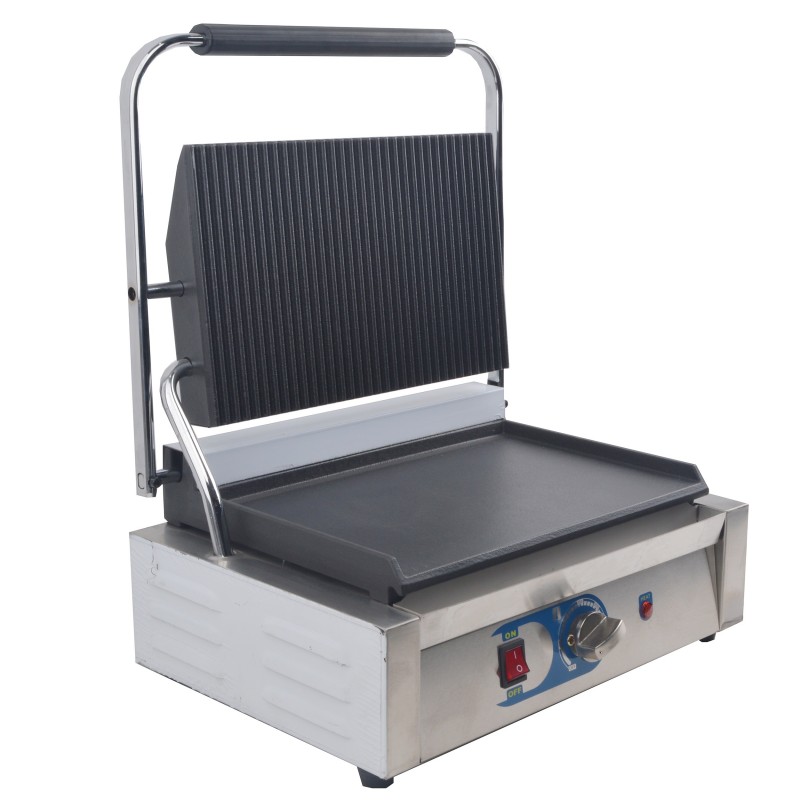 Large Electric Single Contact Flat+Grooved Grill