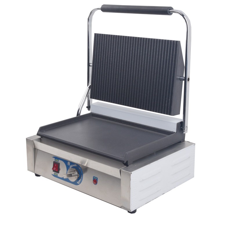 Large Electric Single Contact Flat+Grooved Grill