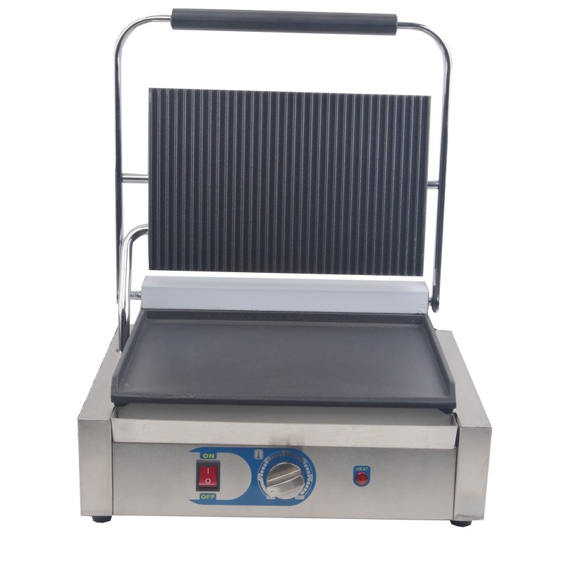 Large Electric Single Contact Flat+Grooved Grill