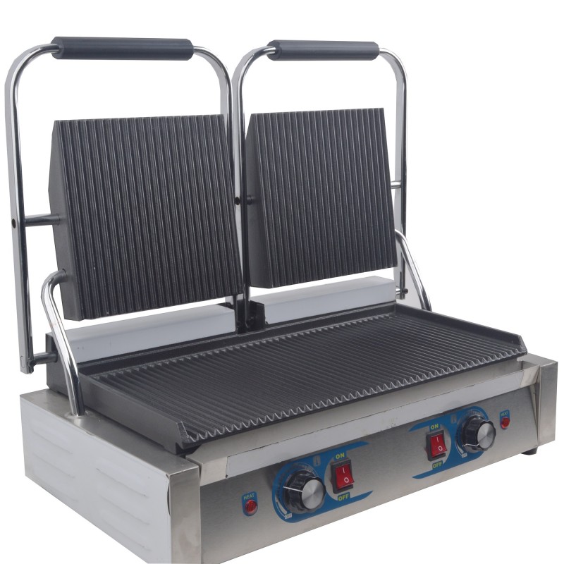 Electric Double Contact Grooved Grill