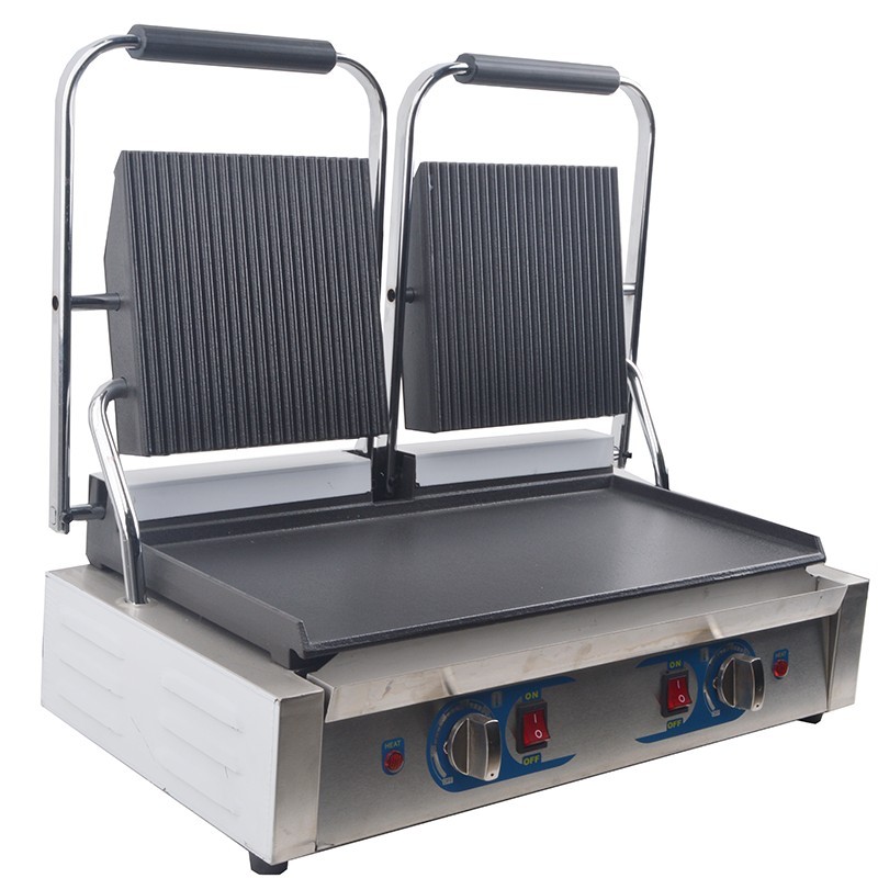 Electric Double Contact Flat+Grooved Grill