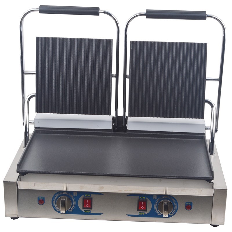 Electric Double Contact Flat+Grooved Grill