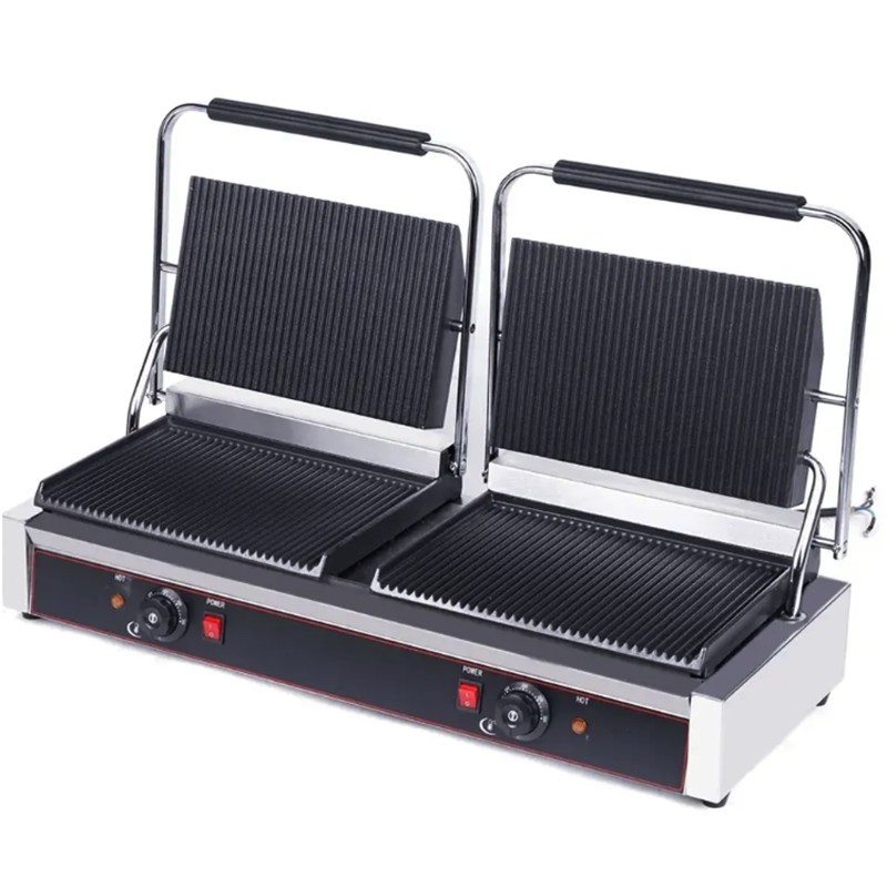 Electric Double Contact Separate Grooved Grill