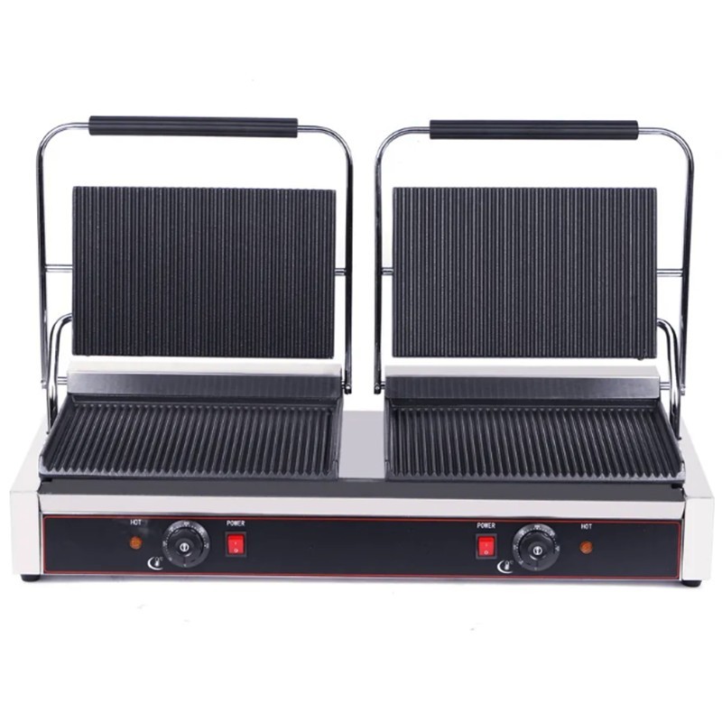 Electric Double Contact Separate Grooved Grill