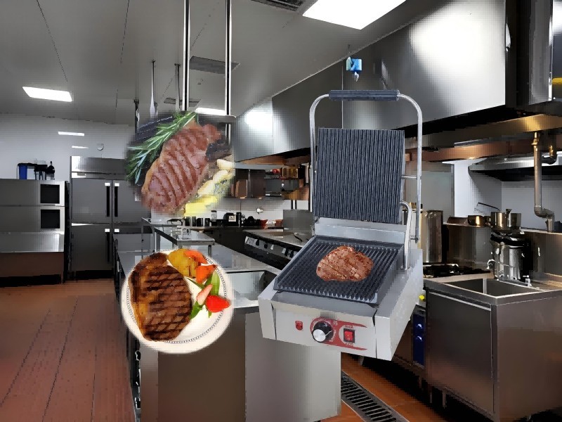 Electric Single Contact Full Grooved Grill