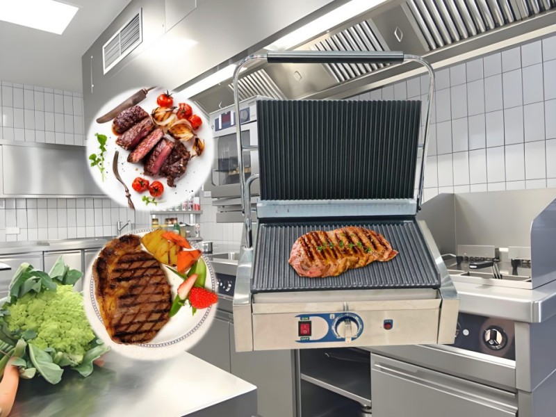 Large Electric Single Contact Full Grooved Grill
