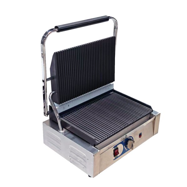Commercial Panini Press With Grooved Grill