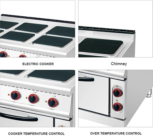 Electric 6 Square Hot-Plate Cooker With Oven