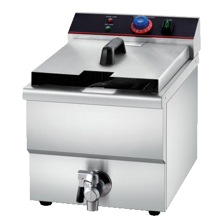 Countertop 1-Tank 1-Basket Electric Fryer With Oil Drain Valve