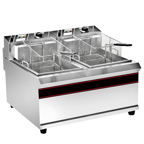 Professional Countertop 2-Tank 2-Basket Electric Fryer